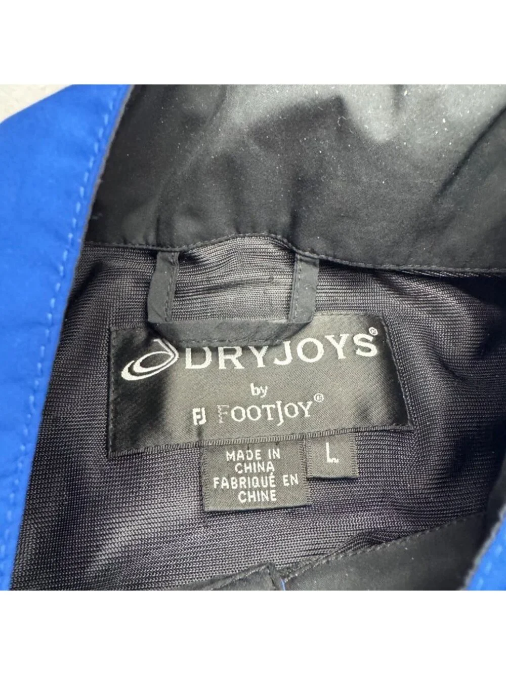 DryJoys By FootJoy Men's SS Blue Black Pullover Half-Zip Golf Windbreaker, Sz L - Picture 7 of 10